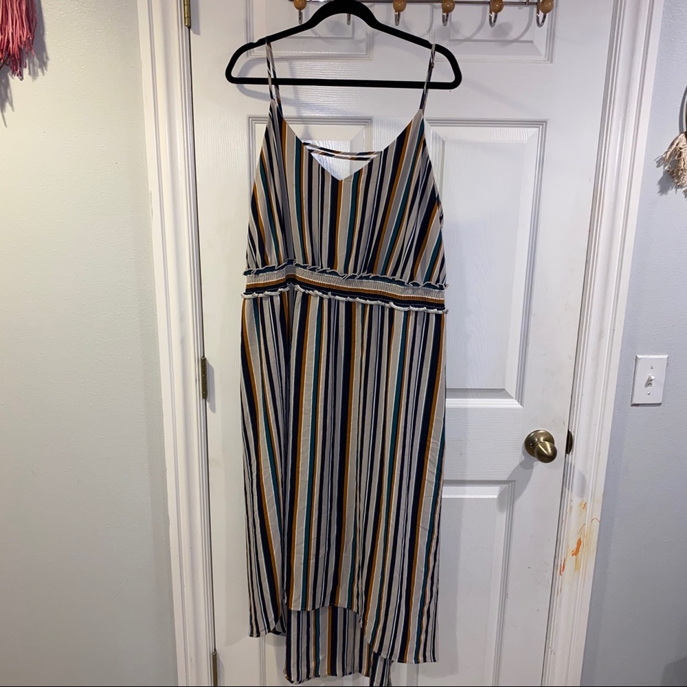 Maurices Striped High-low Midi Dress - Siz…